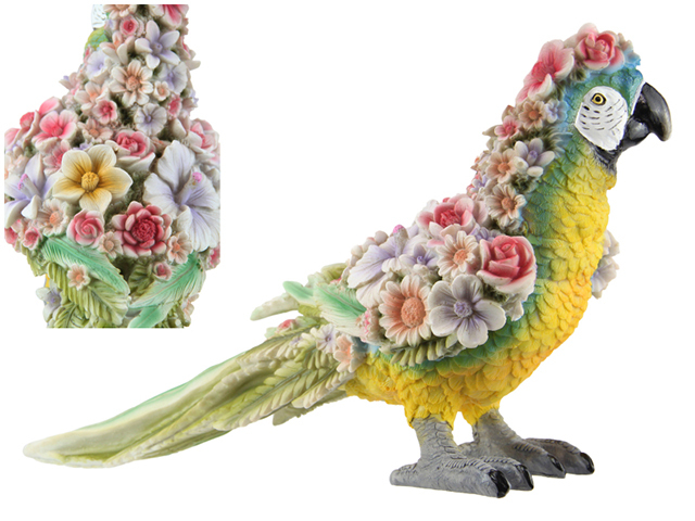 44CM BLUE FLORAL PARROT