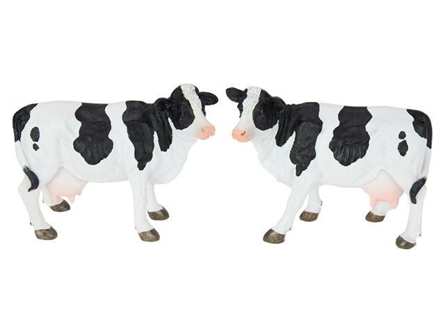 14CM STANDING BLACK/WHITE COW 2ASST