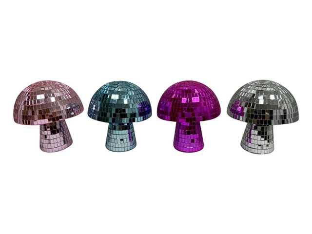 11CM MUSHROOM W/MIRRORED FINISH 4ASST