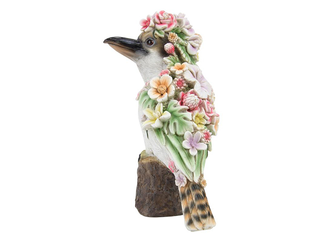 24CM FLORAL KOOKABURRA ON STUMP