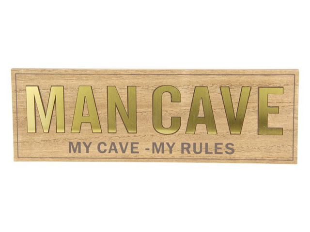 30X10CM MAN CAVE PLAQUE W/GOLD SOLD QTY4