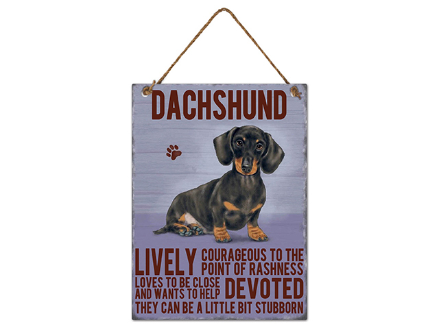 METAL DACHSHUND WALL HANGING 20X27CM