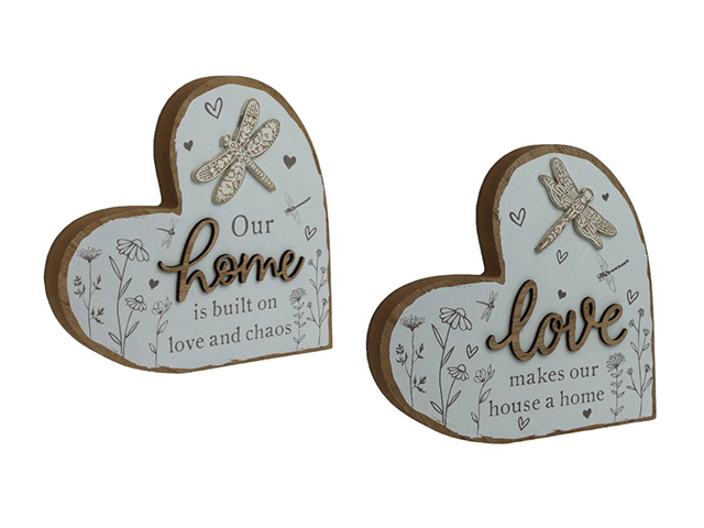 15CM MDF HOME AND LOVE PLAQUE 2ASST QTY 4