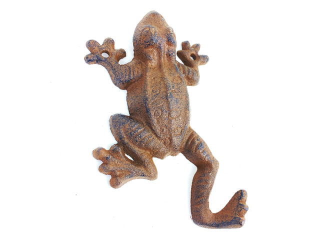 CAST IRON FROG WALL HOOK 16CM