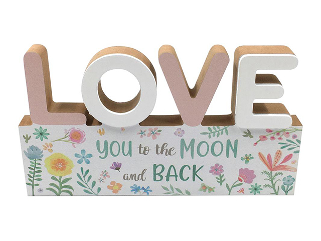 20X11CM LOVE YOU TO THE MOON AND BACK QTY 4