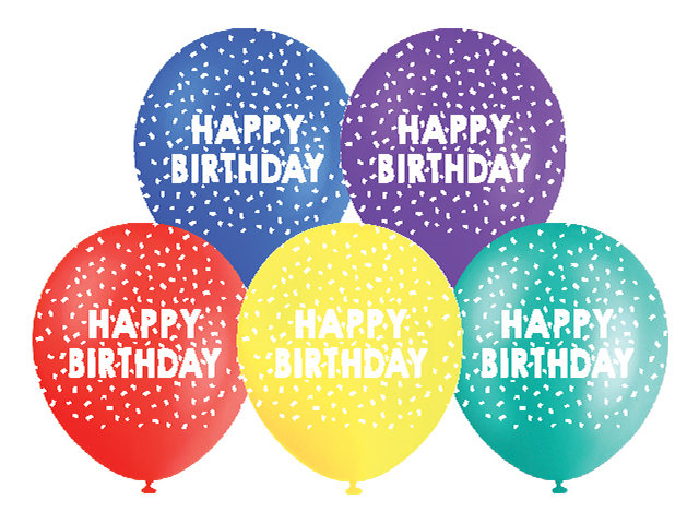 BALLOON PRINTED 10PK 30CM BRIGHTS SOLD QTY12