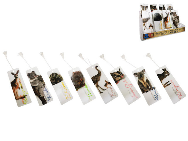 15CM 3D AUST ANIMAL BOOKMARK 8ASST UN80