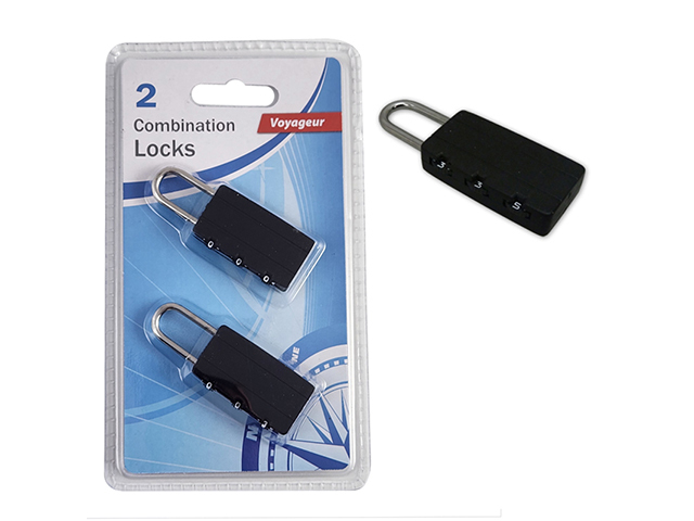 TRAVEL - 2PK 3-COMBINATION PADLOCKS