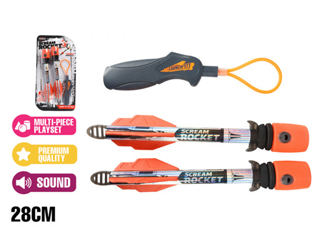 SCREAM ROCKETS W/SOUND 2PK 28CM