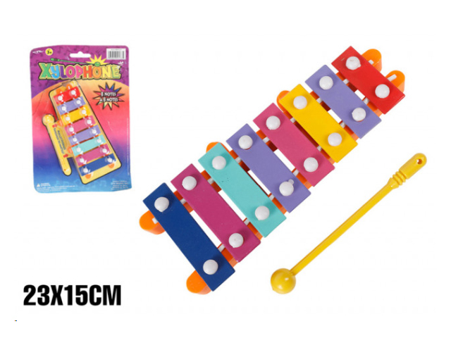 XYLOPHONE WITH 8 NOTES AND MALLET 23X15CM