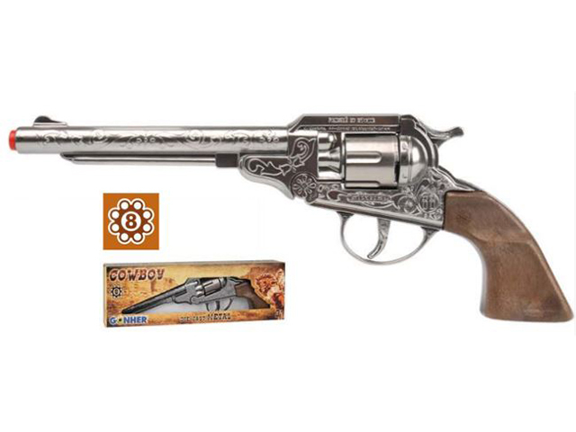 LONG BARREL COWBOY REVOLVER 8 SHOT