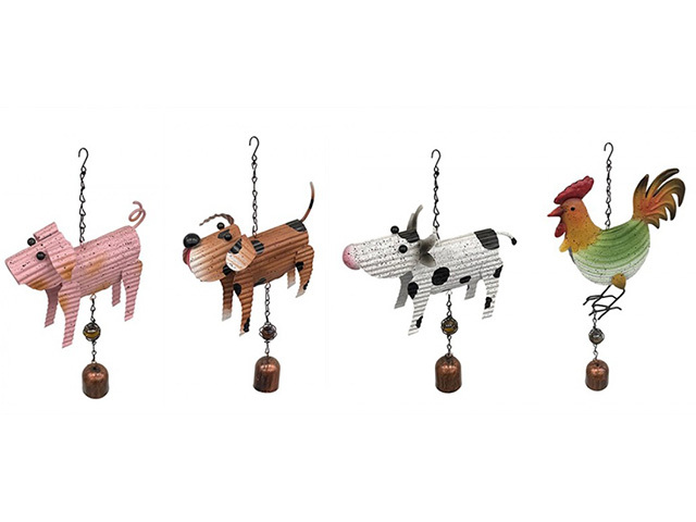 ANIMAL WINDCHIME 34CM 4ASST SOLD QTY8