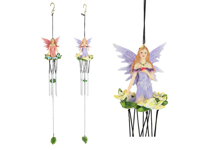 49CM SITTING FAIRY W/FLOWER CHIME 2ASST QTY 4