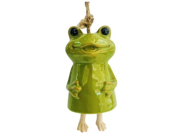 10CM PORCELAIN FROG WINDCHIME SOLD QTY6