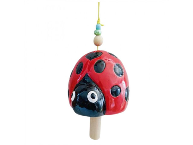 14CM PORCELAIN LADYBUG WINDCHIME SOLD QTY4