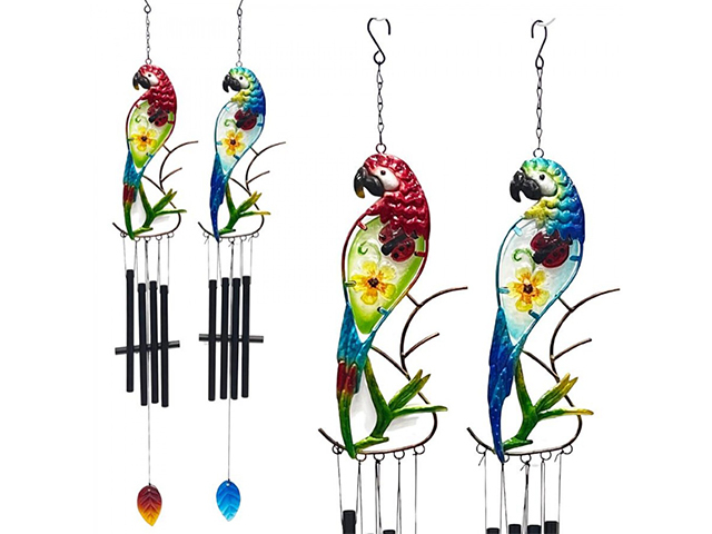 METAL BIRD WINDCHIME 87CM 2ASST