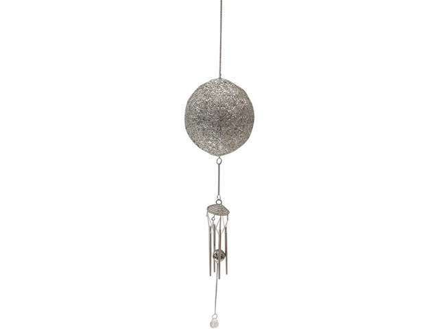 84CM SILVER BALL WINDCHIME QTY 2