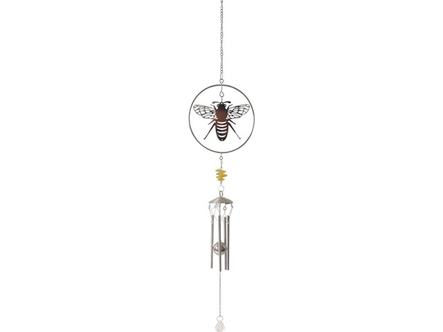 80CM HANGING BEE IN RING WINDCHIME QTY 2