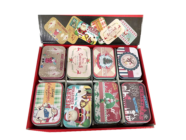 XMAS GIFT CARD TIN 9.8X6.3X2.1CM UN24